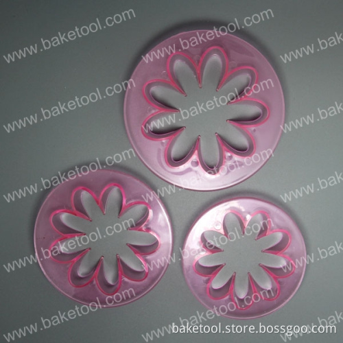 Plastic Sunflowers Shape Cake Pess mold Set with in transperant pink